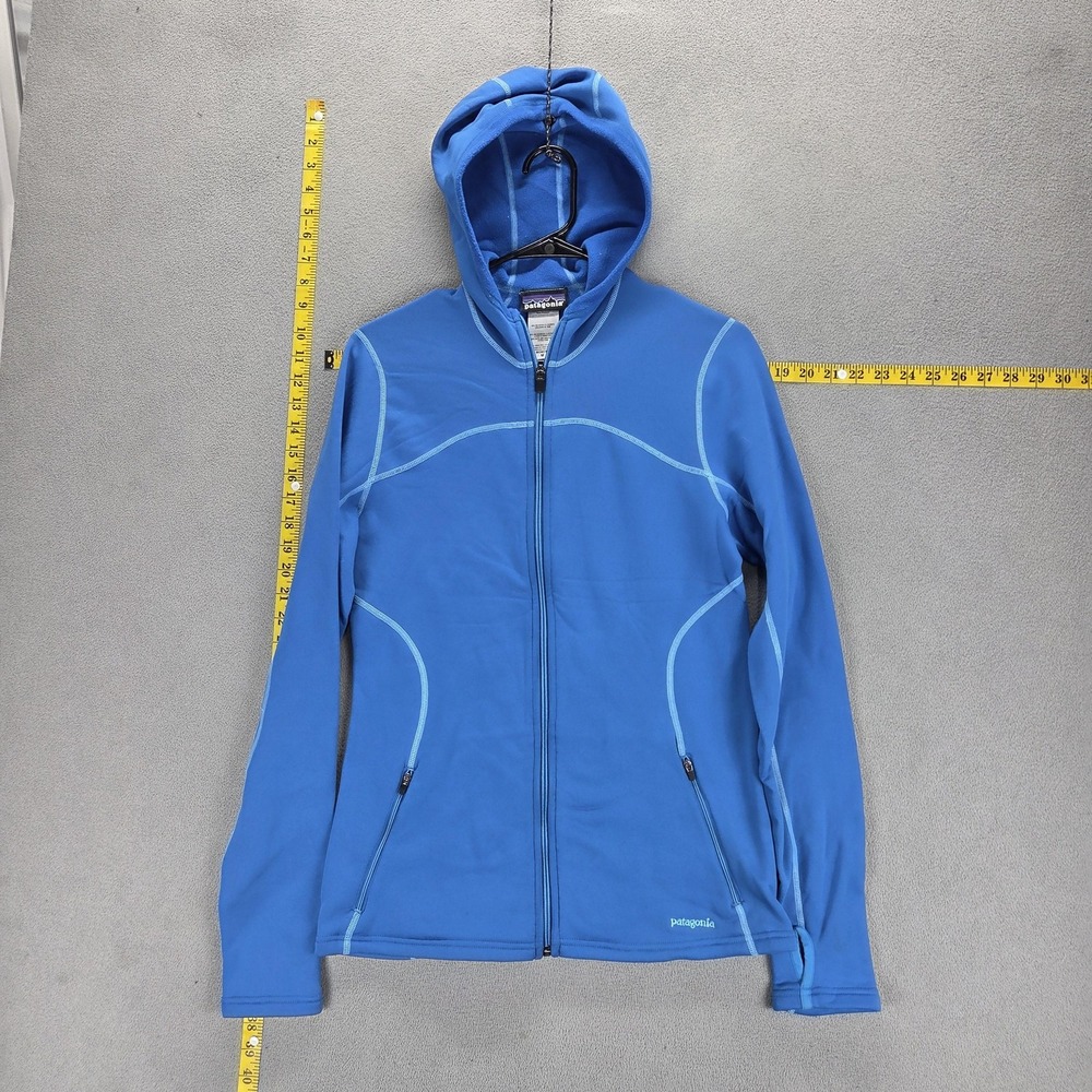 Patagonia Jacket Womens Medium Blue Capilene 4 Expedition Weight Full Zip Hoody